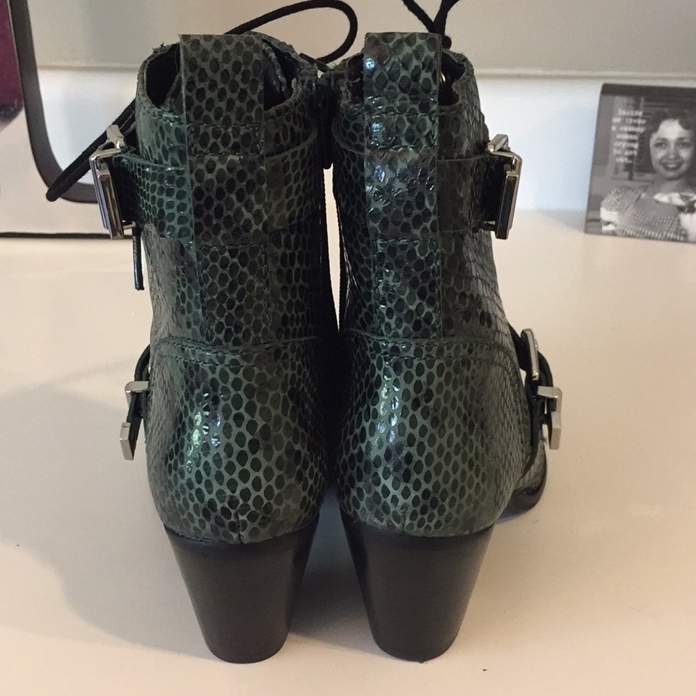 ASOS Green Snake Print Ankle Boots - Picture 6 of 8